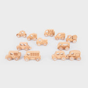 TickiT - Houten Voertuigen Set Naturel (12 stuks)