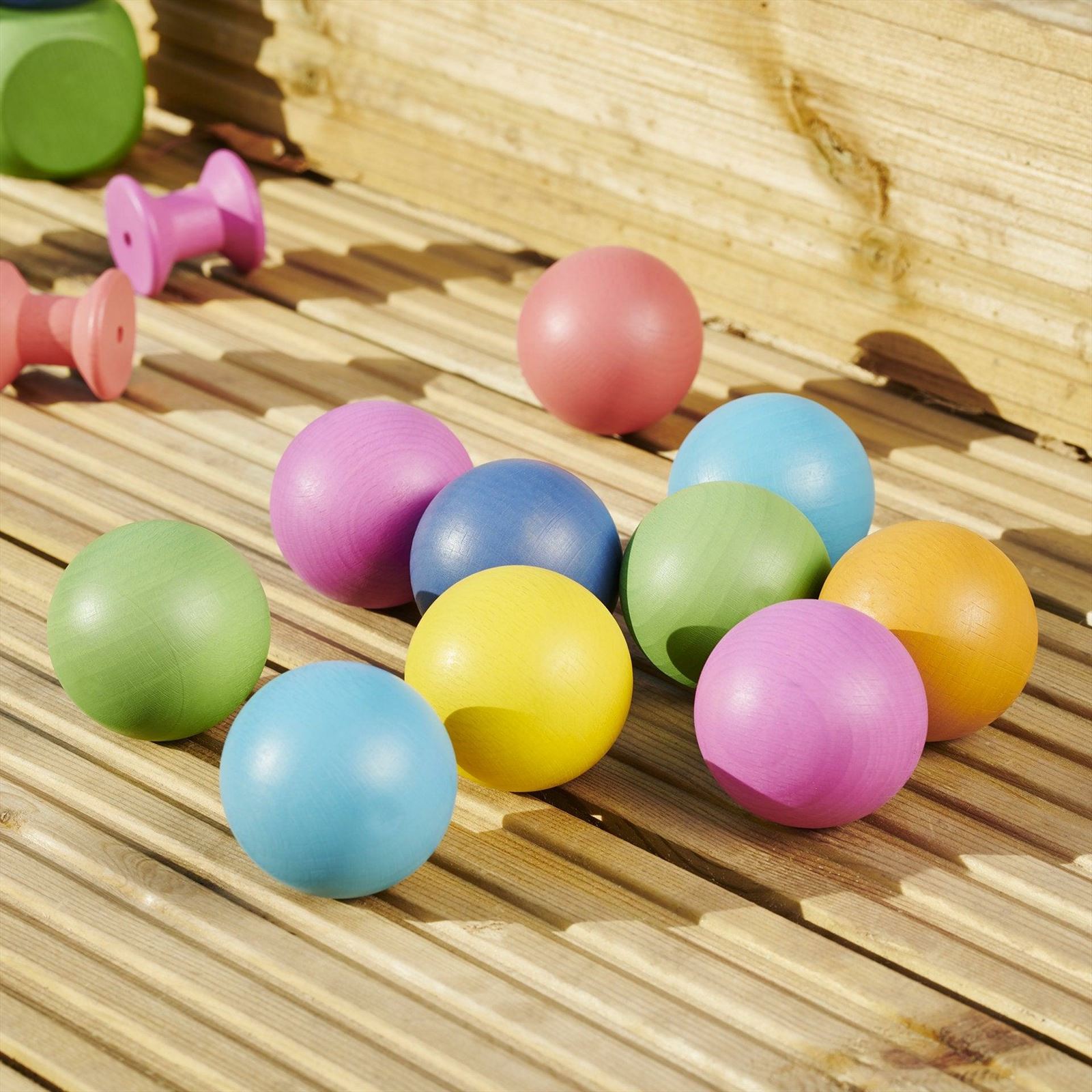 TickiT - Regenboog Houten Ballen