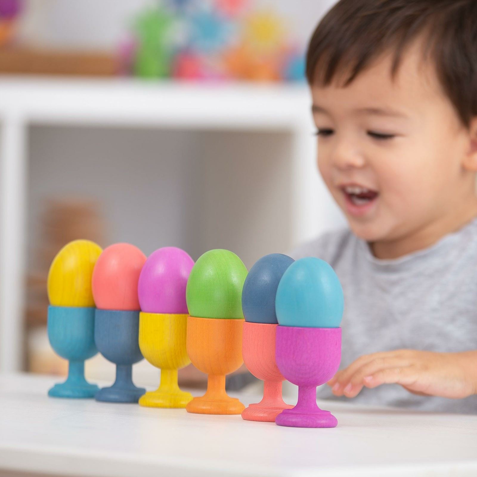TickiT - Regenboog Houten Eieren