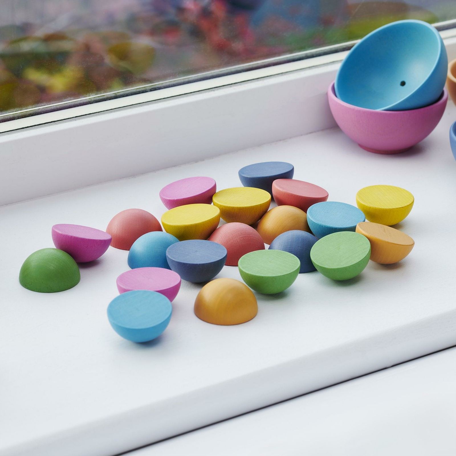 TickiT - Regenboog Houten Halve Bollen