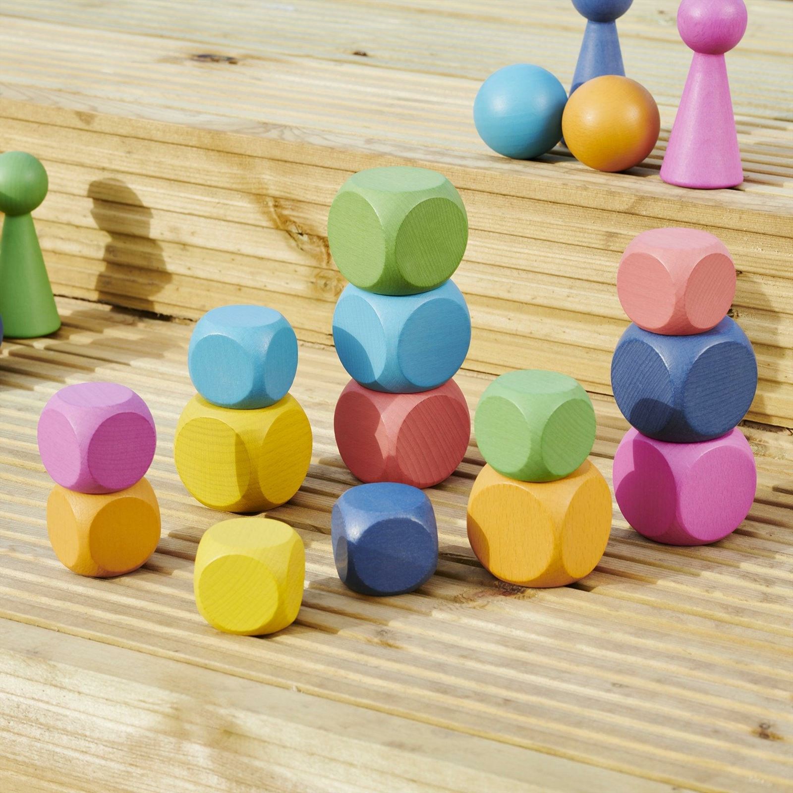 TickiT - Regenboog Houten Kubussen