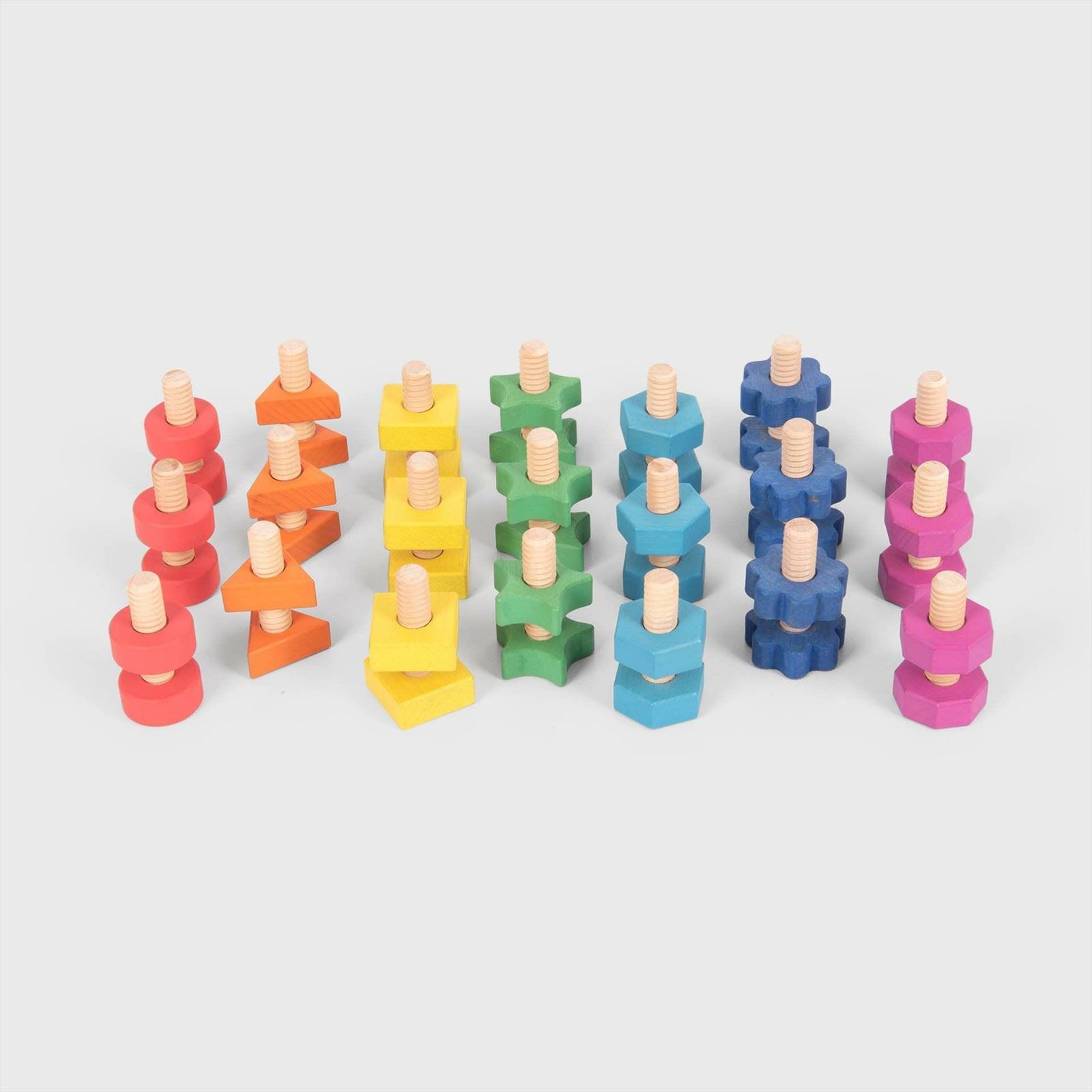 TickiT - Regenboog Houten Moeren & Bouten Stuks