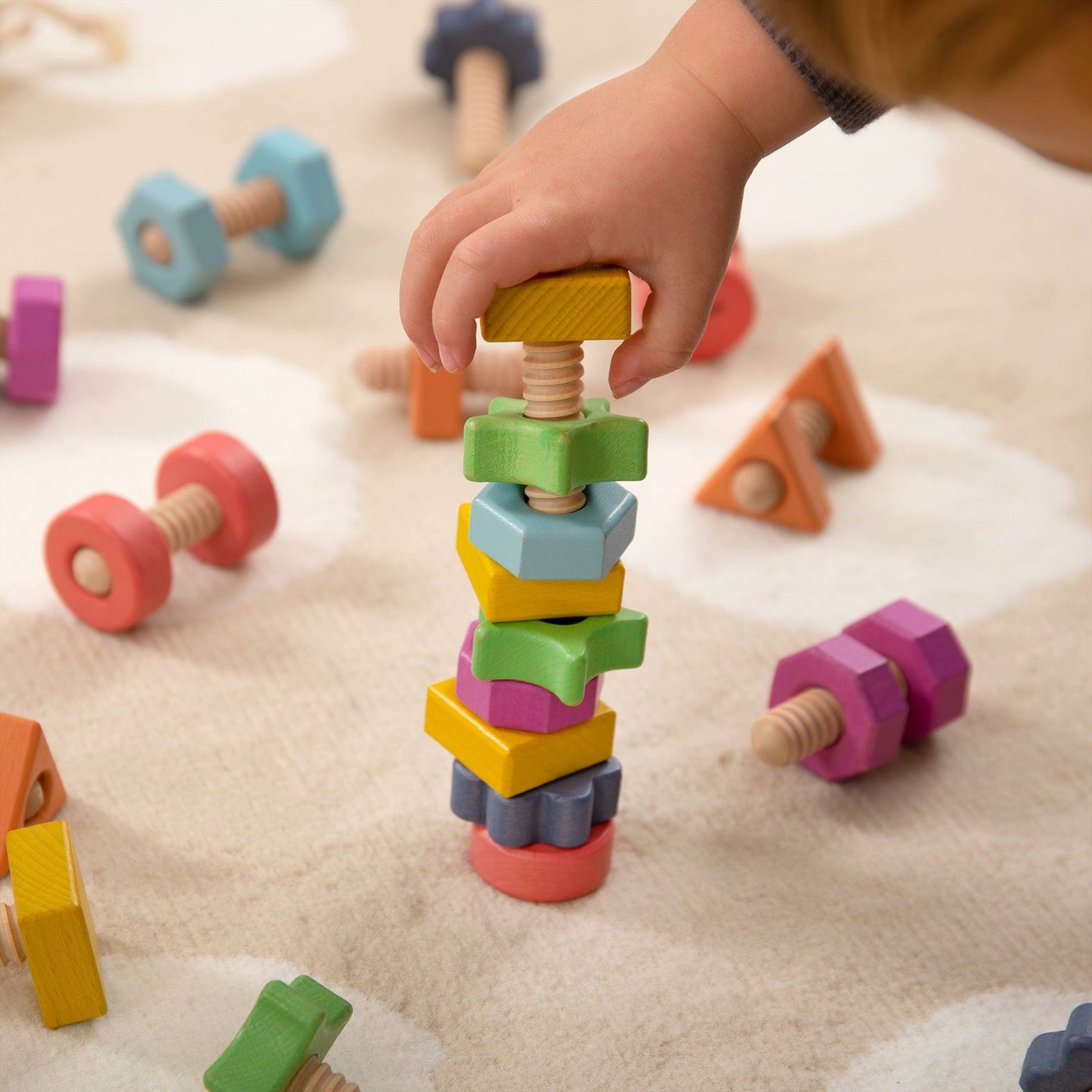 TickiT - Regenboog Houten Moeren & Bouten Stuks