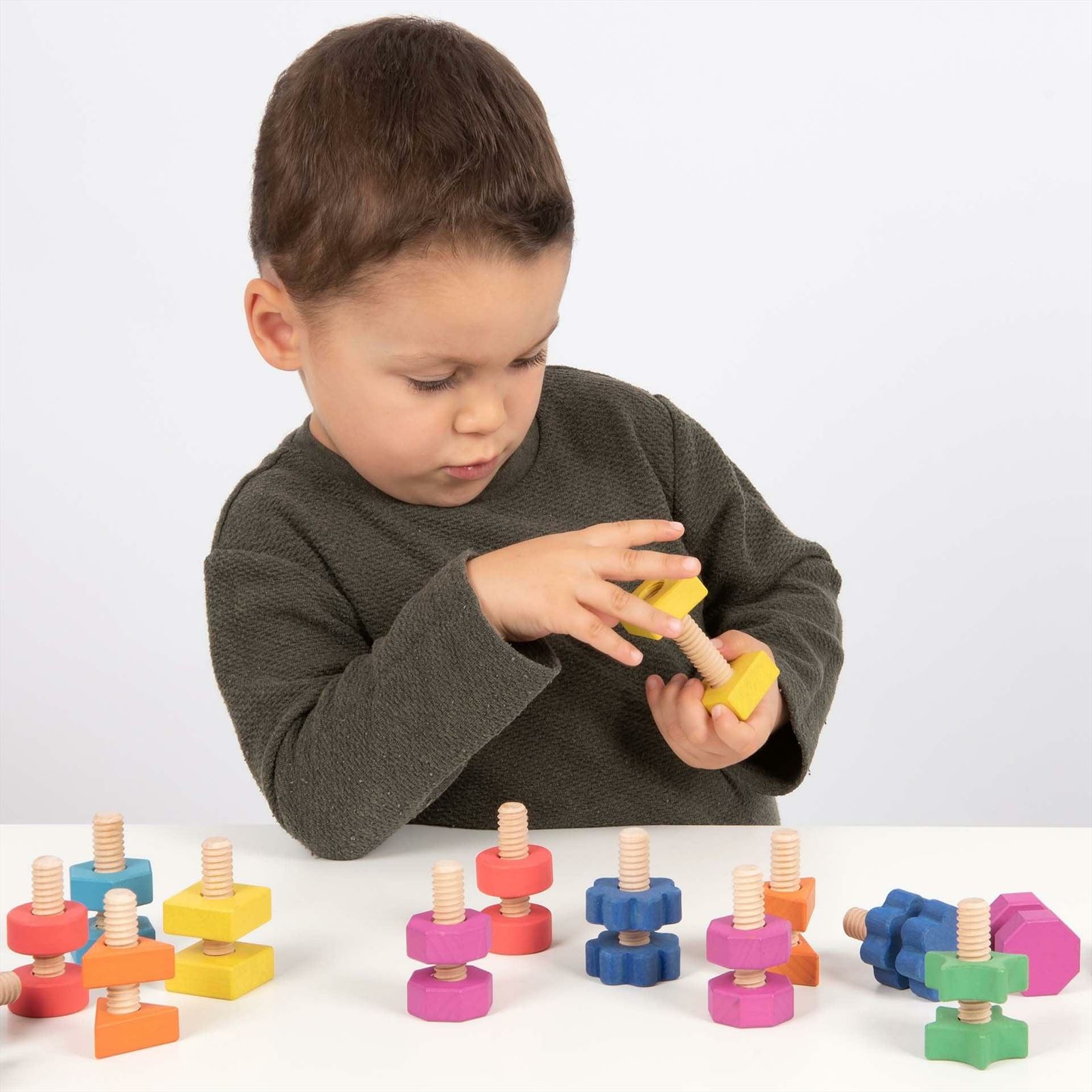 TickiT - Regenboog Houten Moeren & Bouten Stuks
