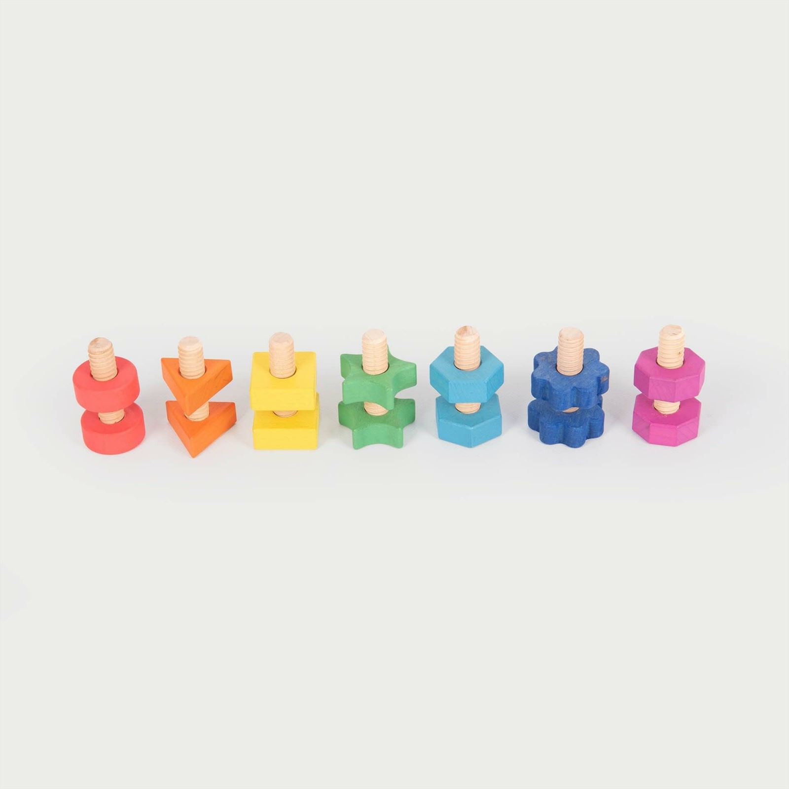 TickiT - Regenboog Houten Moeren & Bouten Stuks