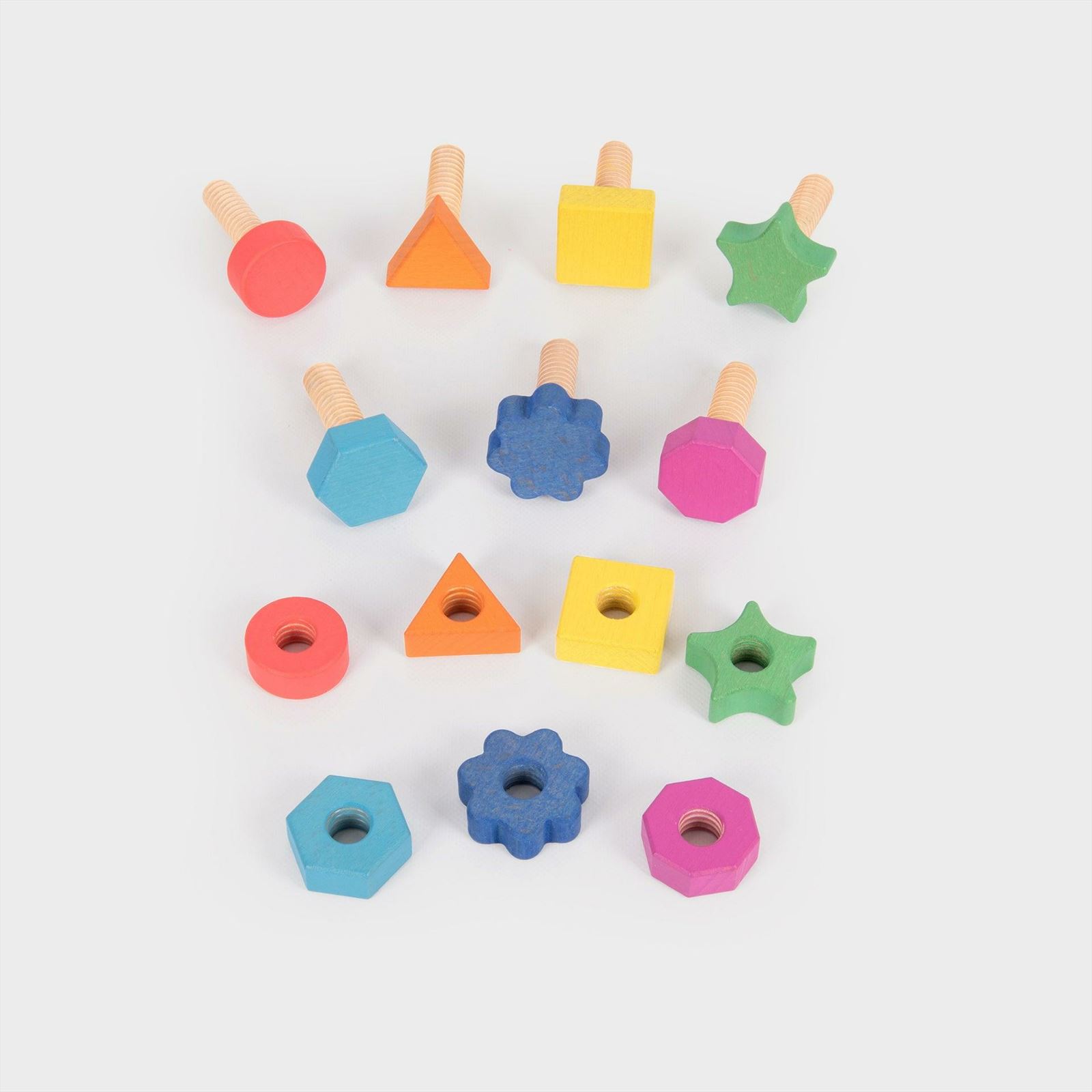 TickiT - Regenboog Houten Moeren & Bouten Stuks