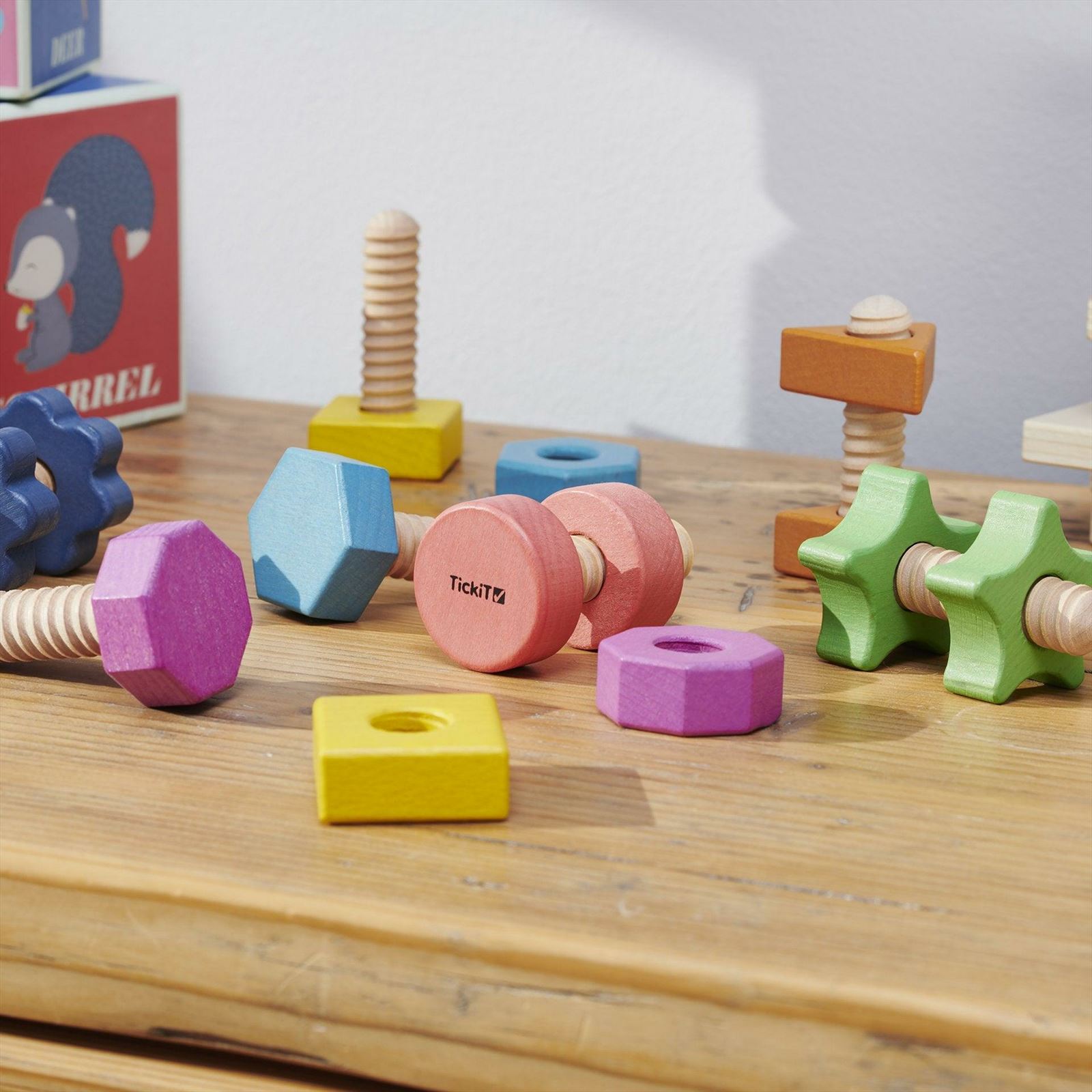 TickiT - Regenboog Houten Moeren & Bouten Stuks