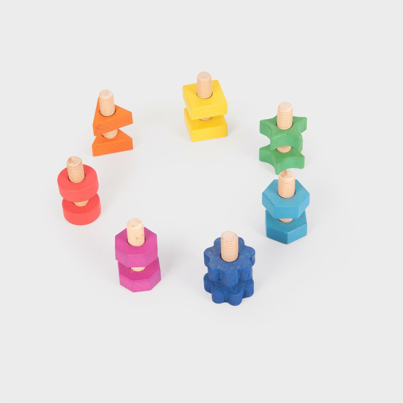 TickiT - Regenboog Houten Moeren & Bouten Stuks