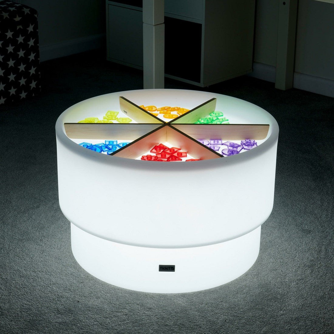 Zand- en watertafel (45cm) met verschillende kleuren licht - TickiT