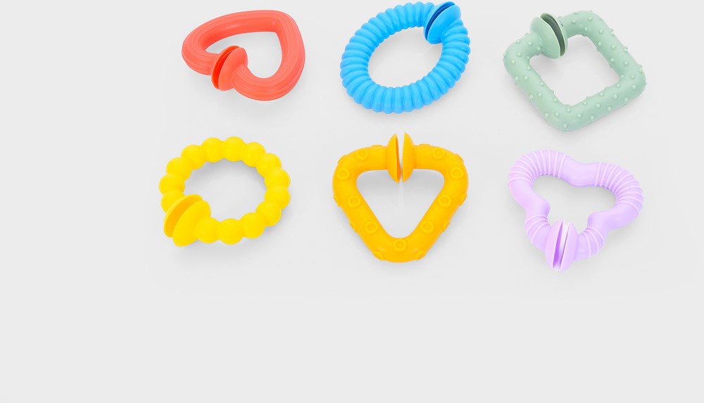 TickiT SiliSoft pop loops Regenboog 6 stuks