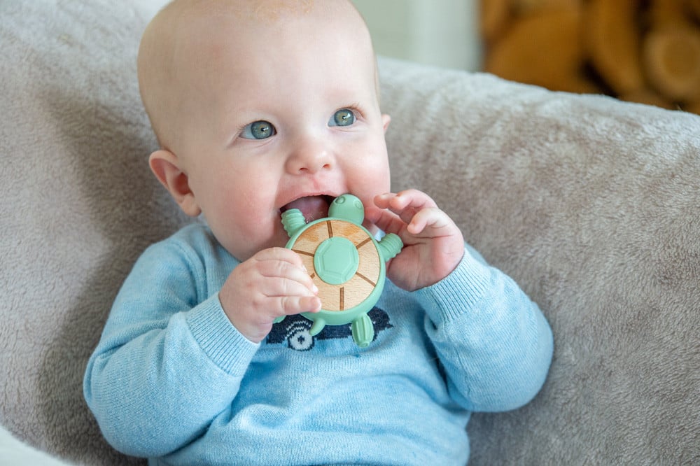 TickiT - Silisoft Schildpad Bijtspeelgoed (neutrale Kleuren)