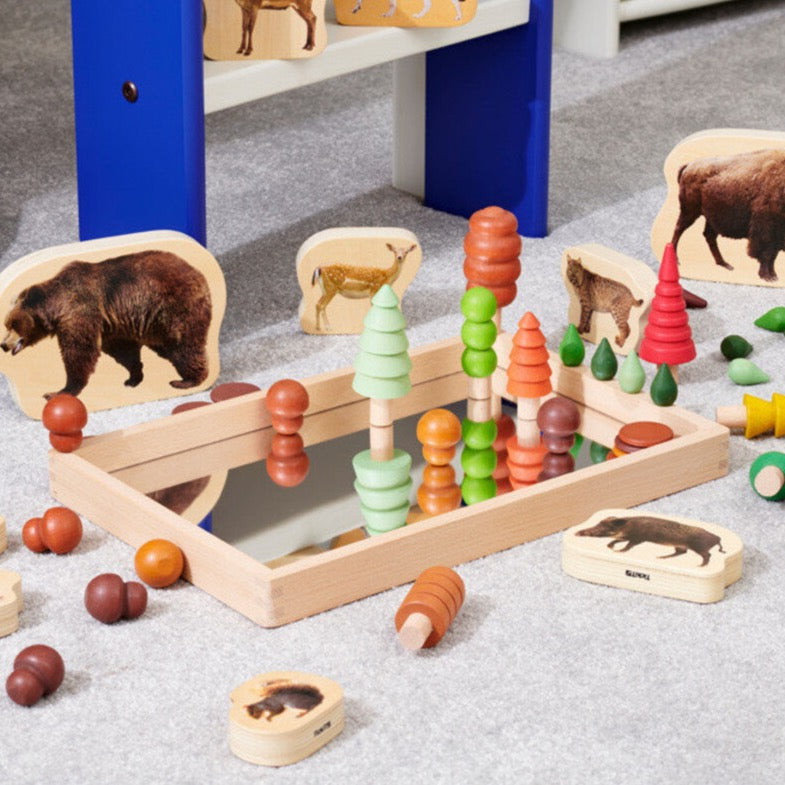 TickiT - kleine houten speelbak met spiegel