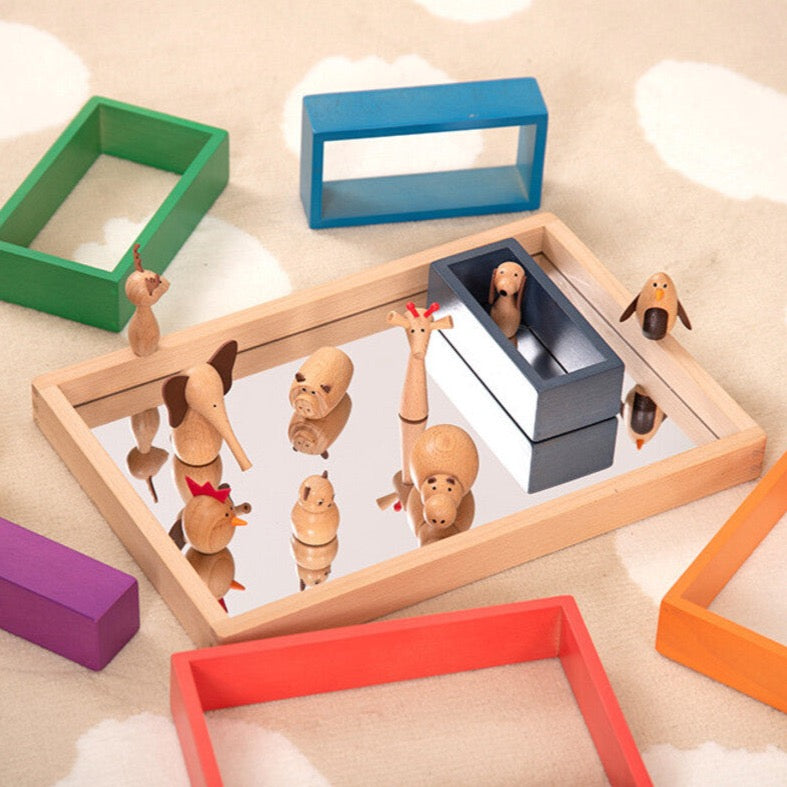 TickiT - kleine houten speelbak met spiegel