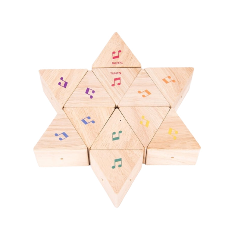 TickiT - Houten prismaset met geluid - 12 stuks