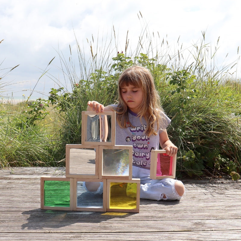 TickiT - houten sensorische vierkanten - 7 stuks