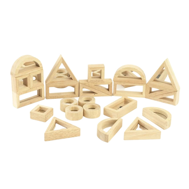 TickiT - houten blokken met spiegels - 24 stuks