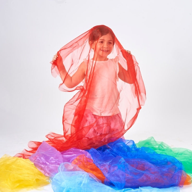 TickiT - organza doeken regenboogkleuren - 7 stuks