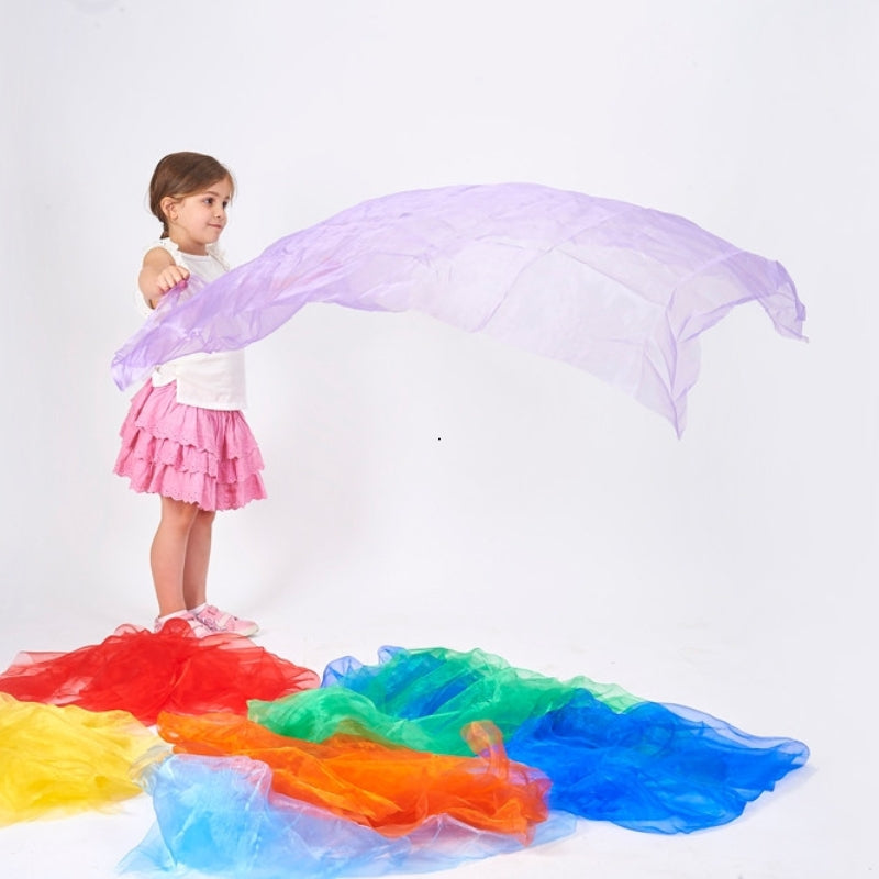TickiT - organza doeken regenboogkleuren - 7 stuks
