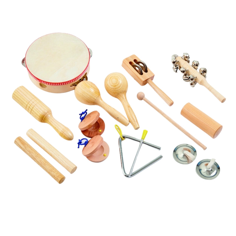 TickiT - houten muziekinstrumenten - percussieset - 16-delig