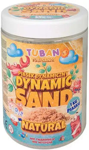 Tuban - kinetisch zand naturel 1 kg in herbruikbare pot
