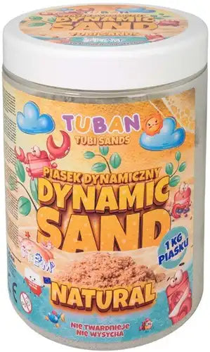 Tuban - kinetisch zand naturel 1 kg in herbruikbare pot