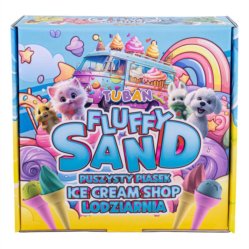 Tuban - Fluffy Sand IJssalon speelset met 4 kleuren en accessoires