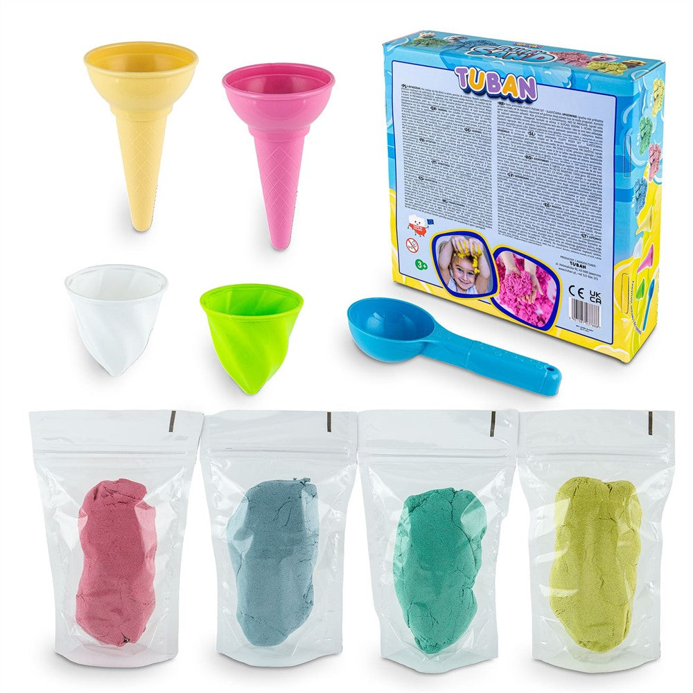 Tuban - Fluffy Sand IJssalon speelset met 4 kleuren en accessoires