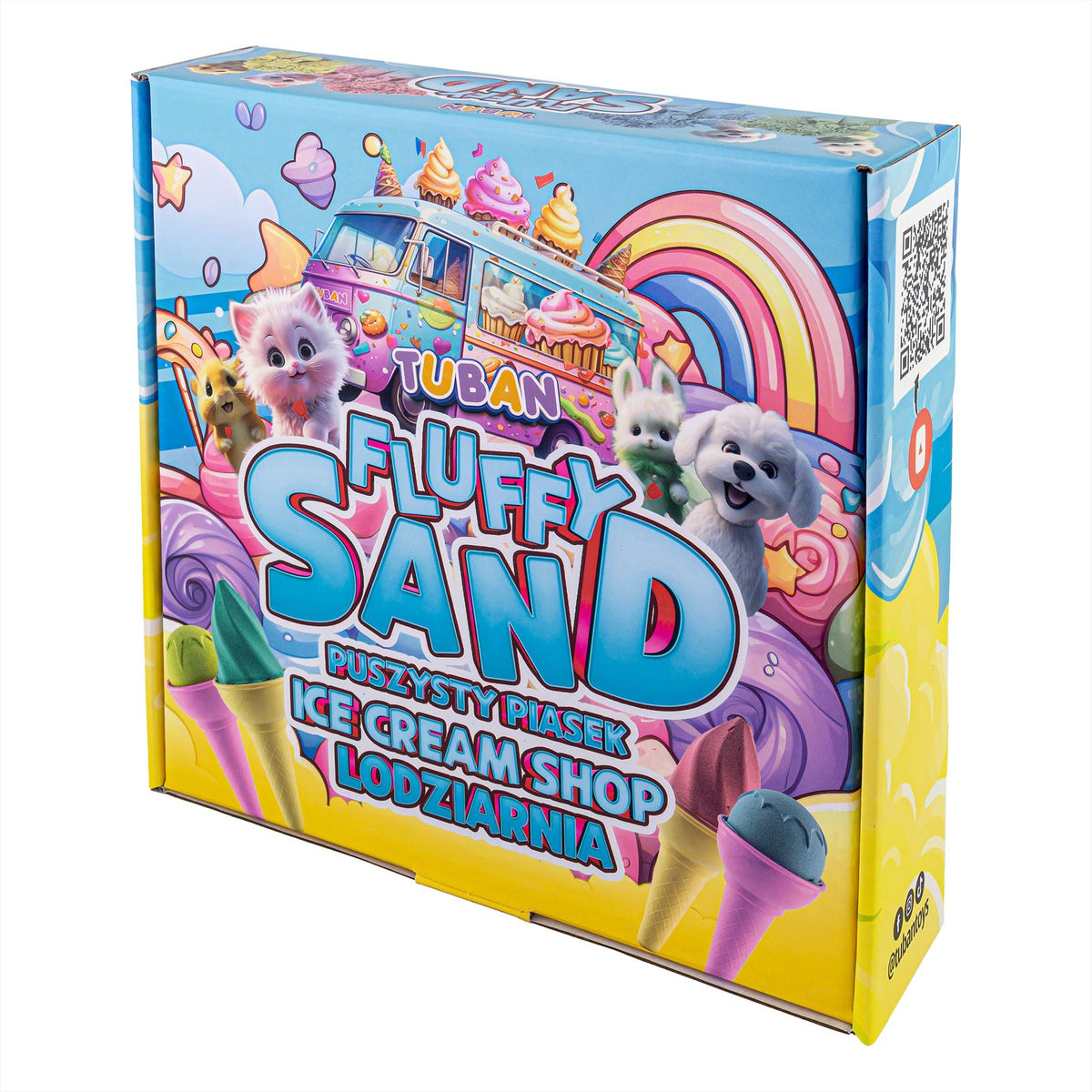 Tuban - Fluffy Sand IJssalon speelset met 4 kleuren en accessoires