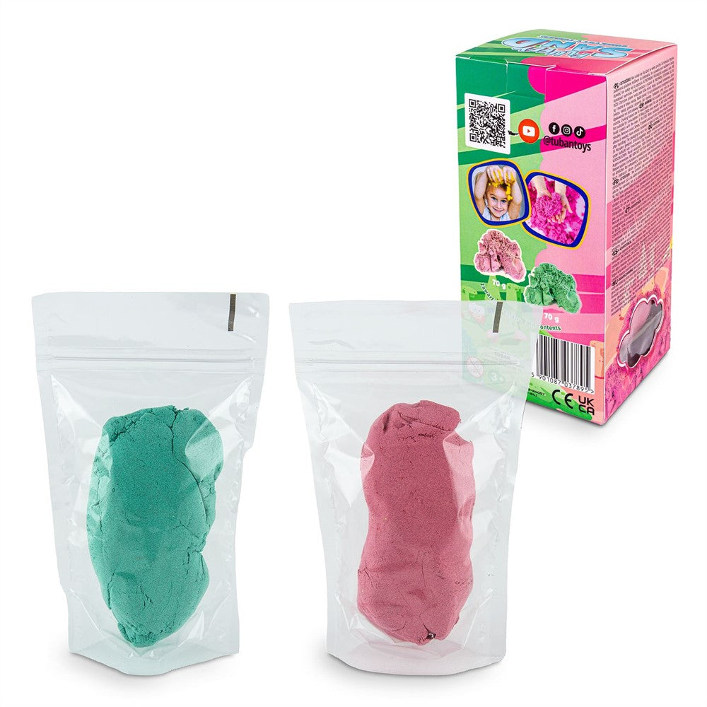 Tuban - Fluffy Sand roze en groen 2 x 70 gram
