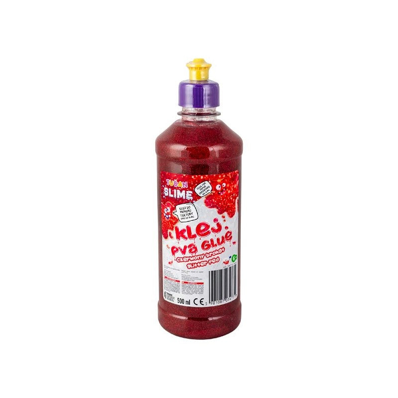 Tuban - rode glitterlijm om slijm mee te maken - 500 ml