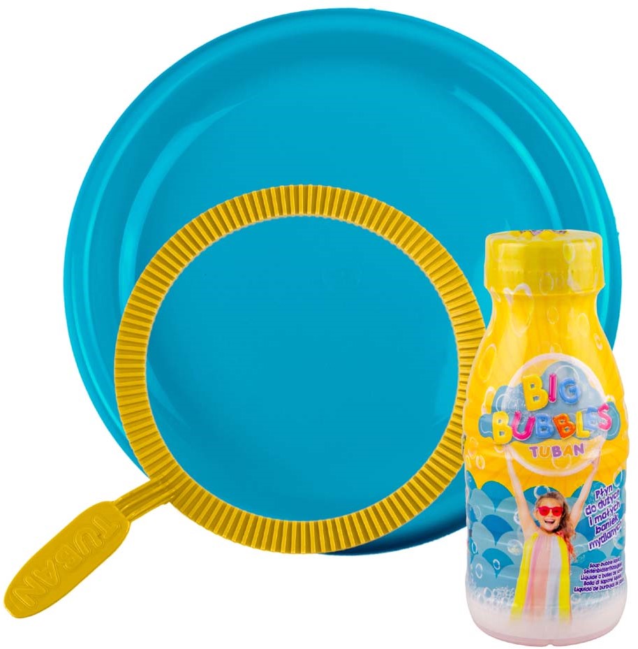 Tuban - Bellenblaasset met vloeistof 250 ml, schotel en ring in net