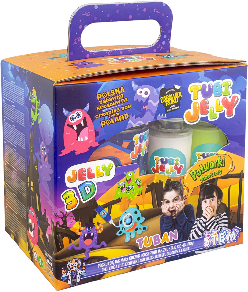 Tuban - Tubi Jelly set met 6 kleuren en klein aquarium – monsters