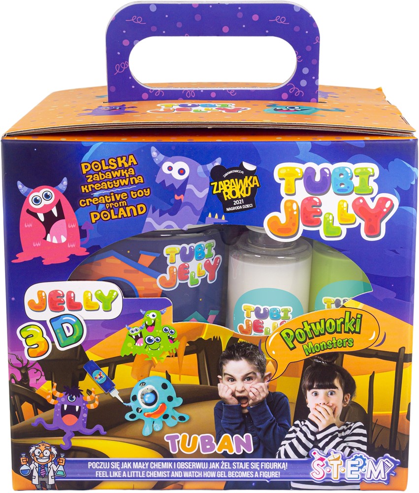 Tuban - Tubi Jelly set met 6 kleuren en klein aquarium – monsters