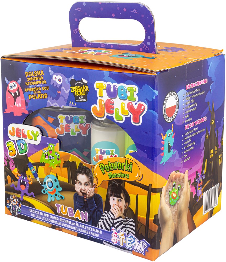 Tuban - Tubi Jelly set met 6 kleuren en klein aquarium – monsters