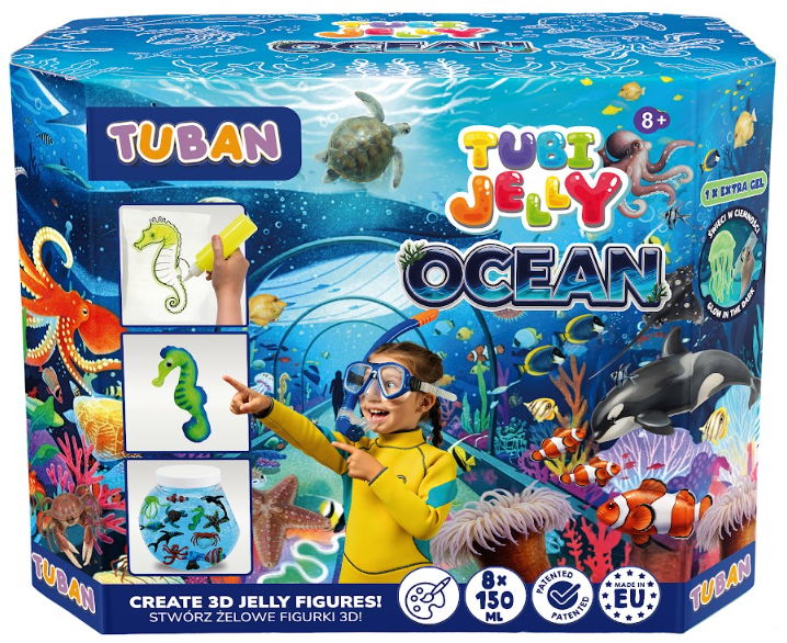 Tuban - Tubi Jelly set met 8 kleuren en groot aquarium Ocean