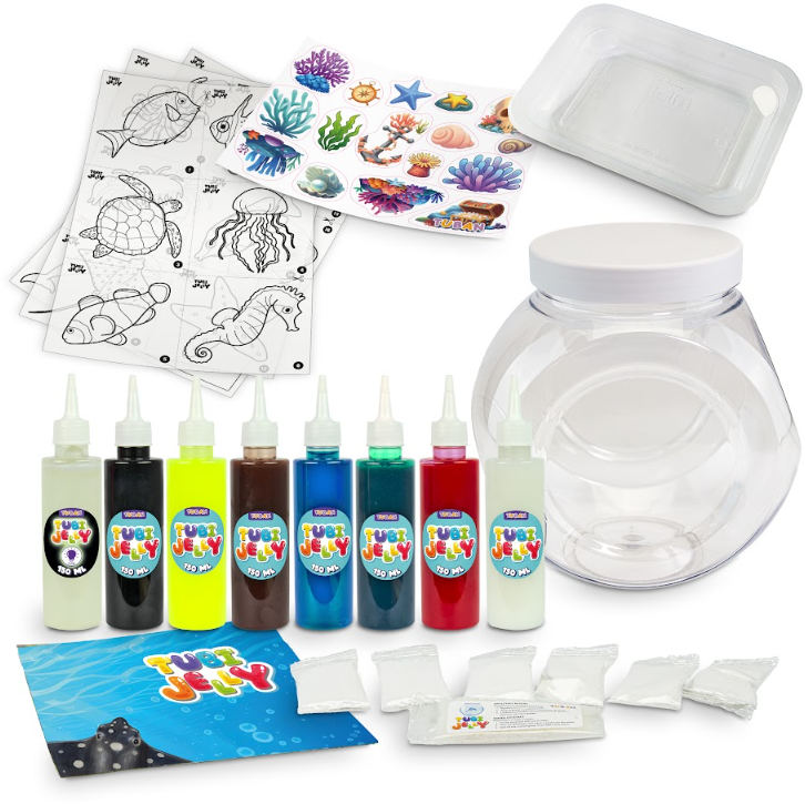 Tuban - Tubi Jelly set met 8 kleuren en groot aquarium Ocean