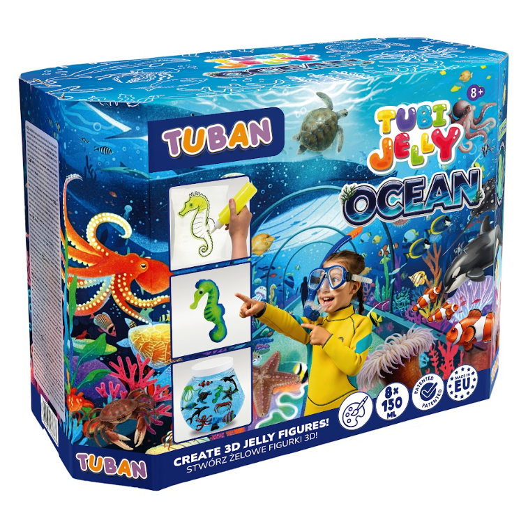 Tuban - Tubi Jelly set met 8 kleuren en groot aquarium Ocean