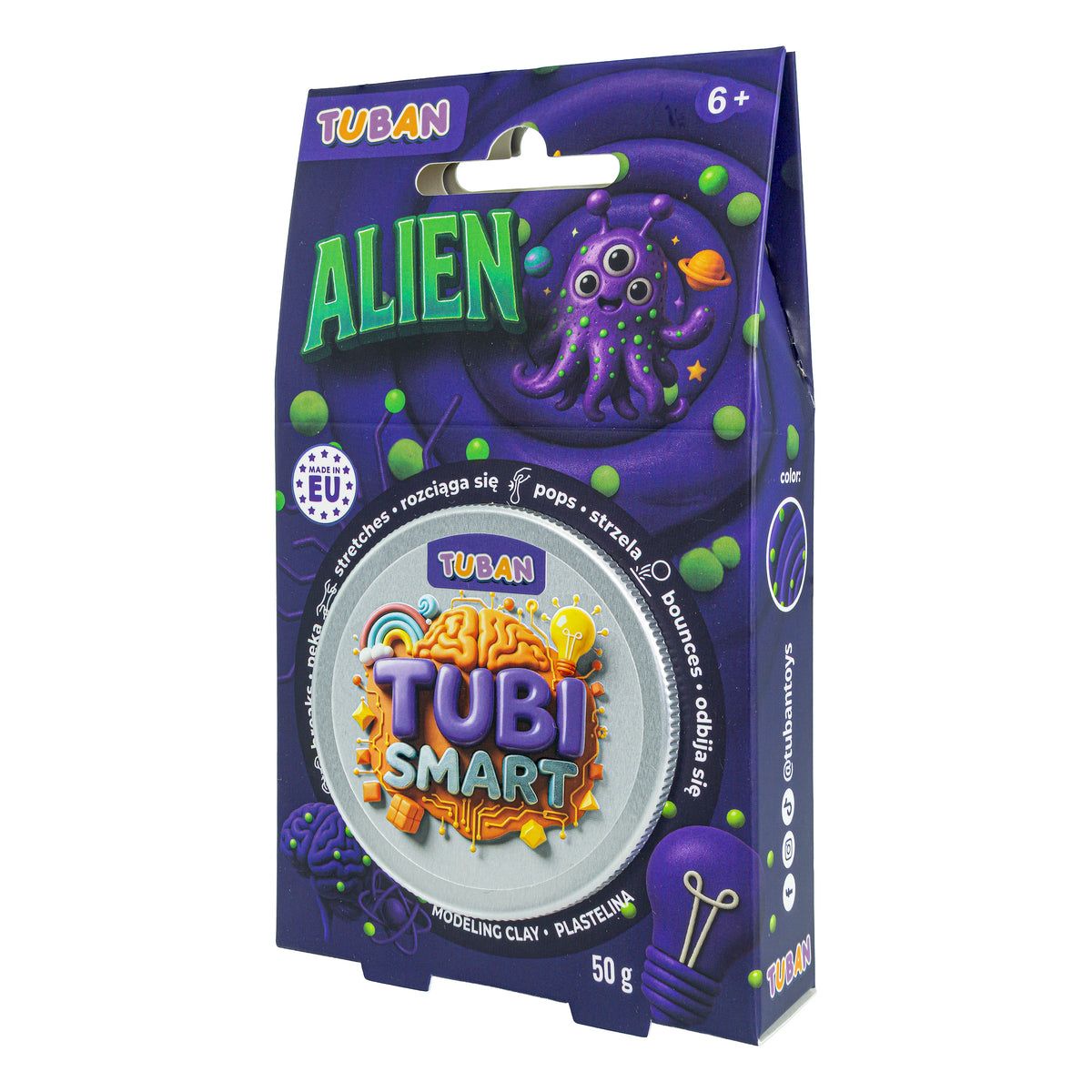 Tuban - Tubi Smart kneedmassa Alien met gele bolletjes