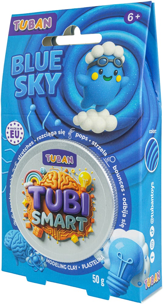 Tuban - Tubi Smart kneedmassa hemelsblauw met witte bolletjes