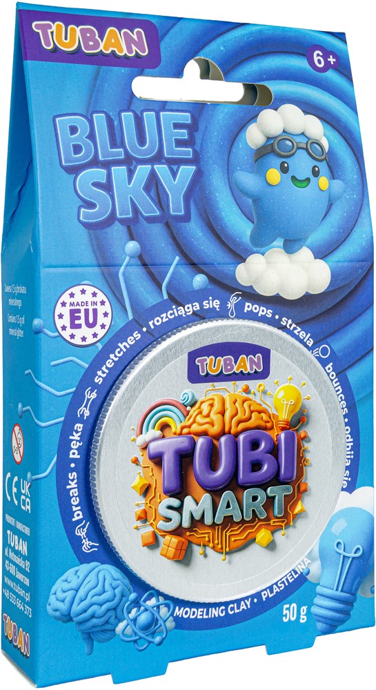 Tuban - Tubi Smart kneedmassa hemelsblauw met witte bolletjes