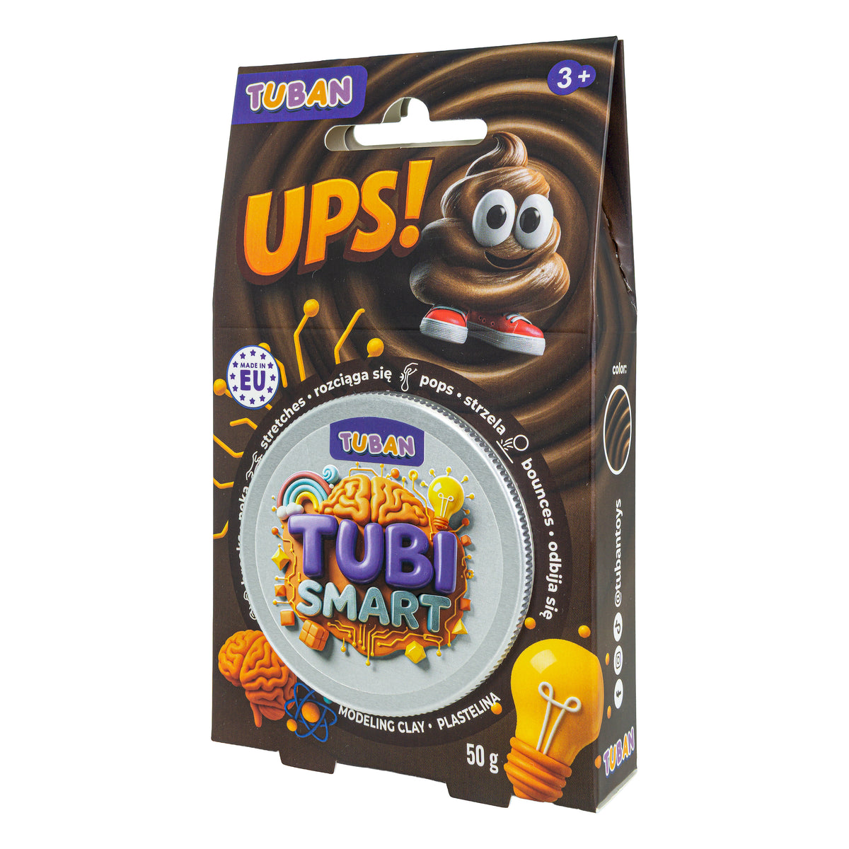 Tuban - Slimme kneedmassa UPS! - bruin met glitter