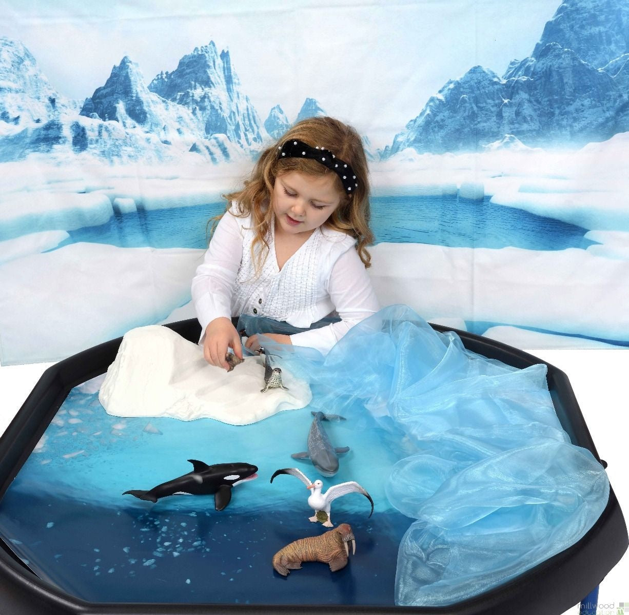 SET Tuff Tray Spot 100cm- Activiteitentafel Zwart + antraciet onderstel