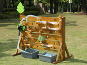Houten waterwand met buizen - voor buiten