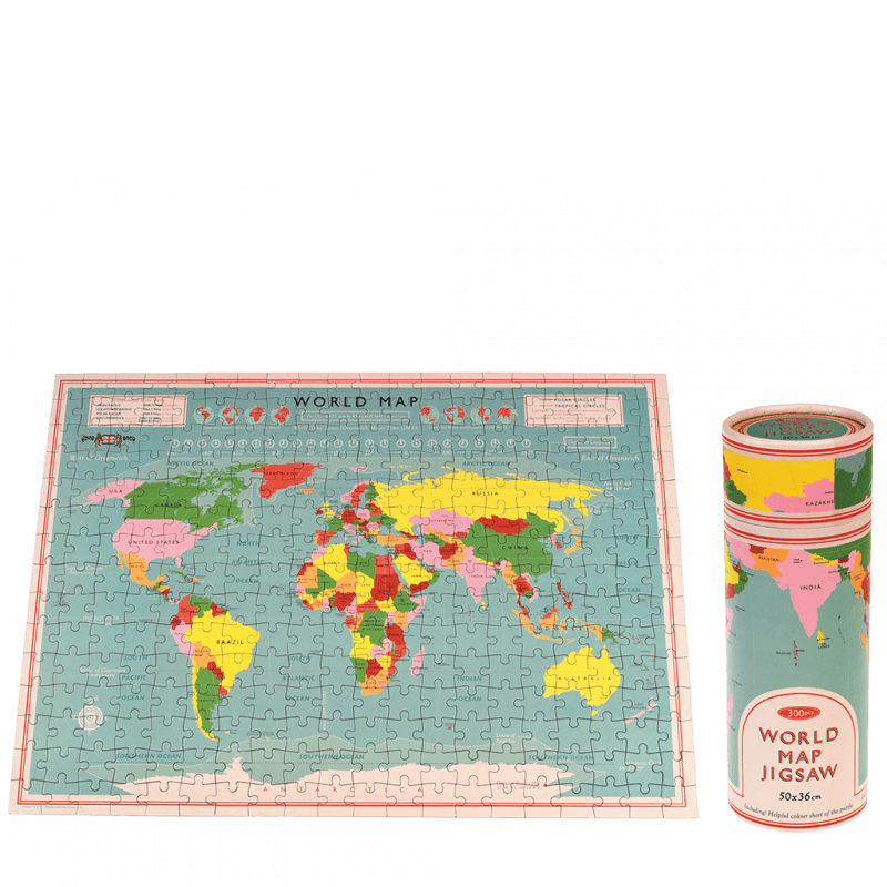 Rex London - Legpuzzel in Koker Wereldkaart (300 stukjes)
