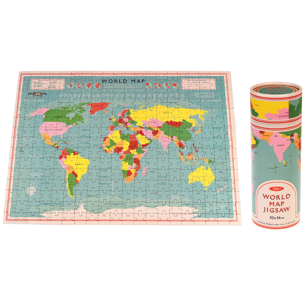 Rex London - Legpuzzel in Koker Wereldkaart (300 stukjes)
