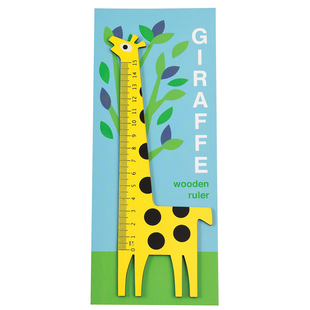 Rex London - Houten Liniaal Gele Giraffe