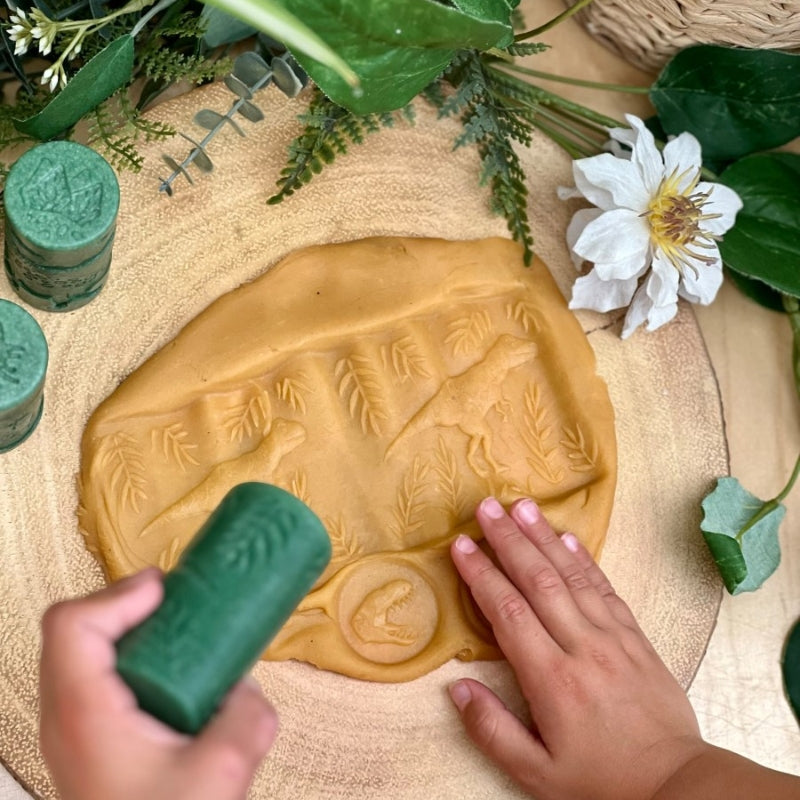 Yellow Door - 6 stempel rollers met dino's