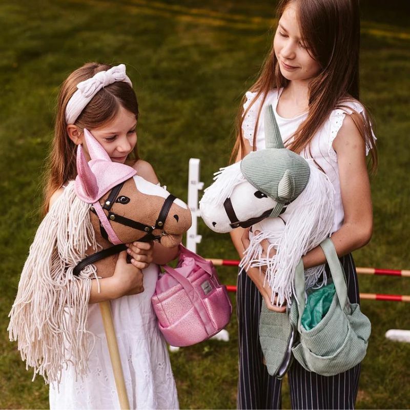 ByAstrup - Zadeldek en muts voor stokpaard - Corduroy - Groen