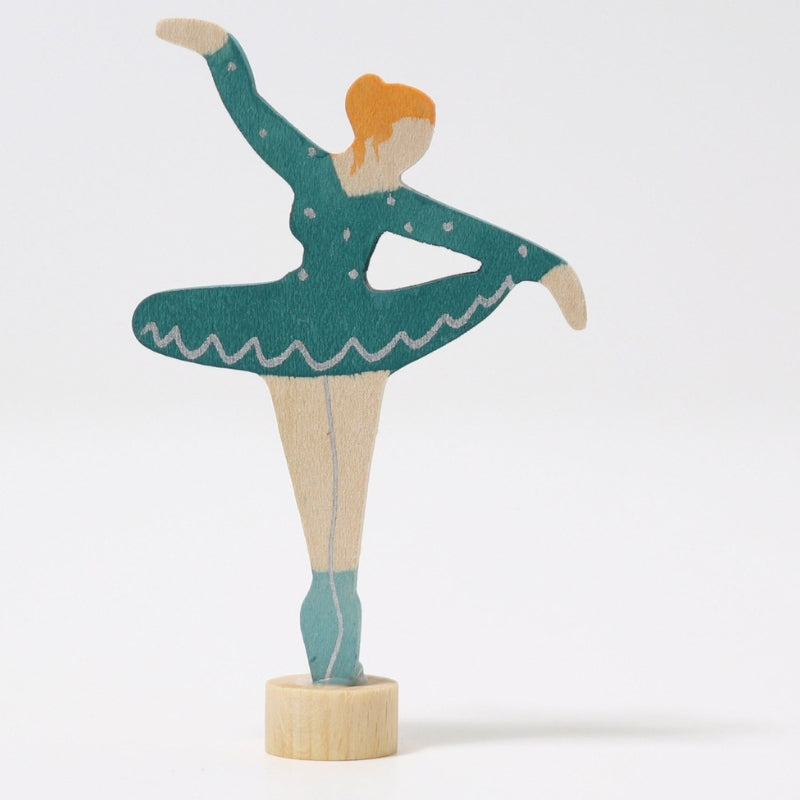 Grimm's - Houten Steker Ballerina turquoise - Grimm's