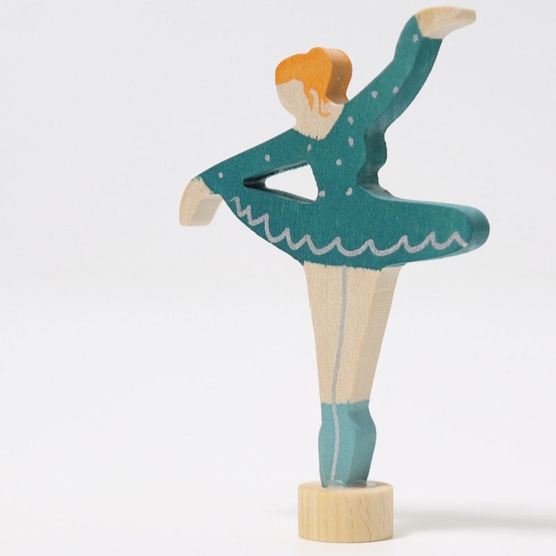 Grimm's - Houten Steker Ballerina turquoise - Grimm's